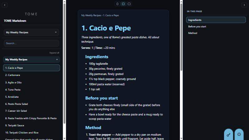 Tome Personal screenshot